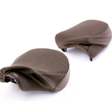 Brown Pleated Seat Cover Set - Meteor 350