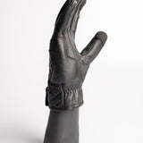 Cafe Quilted Leather Motorcycle Gloves - Black