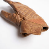 Cafe Quilted Leather Motorcycle Gloves - Toffee
