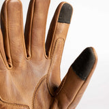 Cafe Quilted Leather Motorcycle Gloves - Toffee