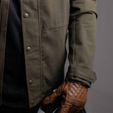 Cafe Quilted Leather Motorcycle Gloves - Toffee