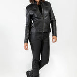 Isla Black Leather Motorcycle Jacket Merla Moto
